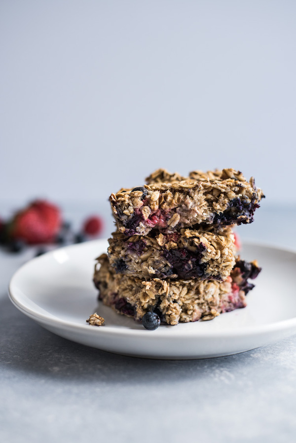 Banana Bread Baked Oatmeal with Berries and Cinnamon from Isabel Eats