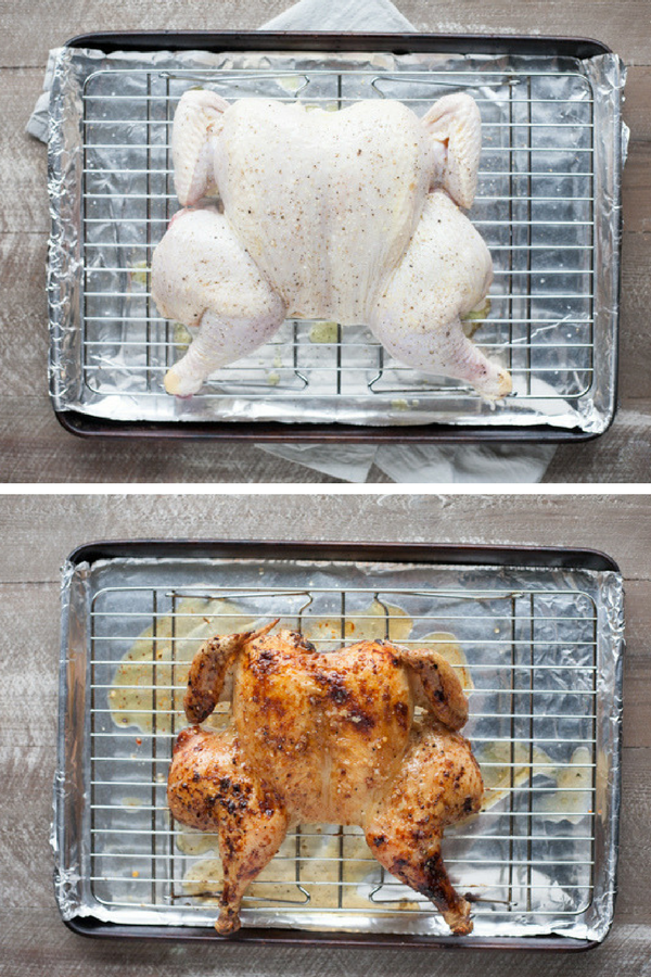 Bourbon and Honey Roasted Spatchcock Chicken - BourbonandHoney.com -- Sweet, subtly boozy and super easy, this Bourbon and Honey Roasted Spatchcock Chicken is the perfect roast chicken recipe for a crowd!