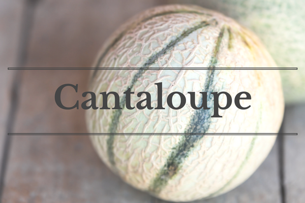 What's in Season: Cantaloupe | BourbonandHoney.com -- From mangos and cucumbers to blackberries and swiss chard this ‘What’s in Season’ feature is a collection of the best fruits, veggies and recipes for the month of June.