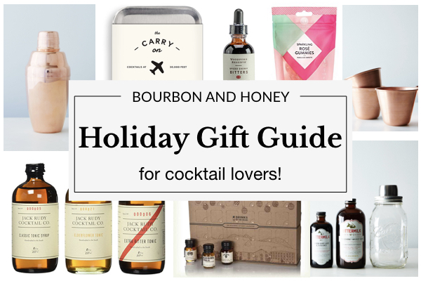 Bourbon and Honey Holiday Gift Guide for Cocktail Lovers | BourbonandHoney.com -- From copper Moscow Mule cups to cocktail kits and a boozy advent calendar, this 2017 Holiday Gift Guide has something for every cocktail lover in your life!
