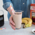 Cold Brew Banana Oatmeal Smoothie | BourbonandHoney.com | Creamy, caffeinated and frosty this Cold Brew Banana Oatmeal Smoothie is the perfect all-in-one breakfast on the go or afternoon pick-me-up!