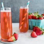 Sparkling Strawberry Rosé Elderflower Cocktail | BourbonandHoney.com